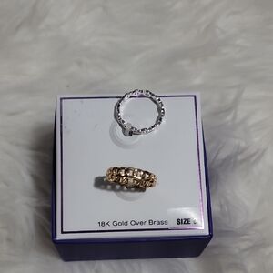 18K Gold Over Brass Ring Set